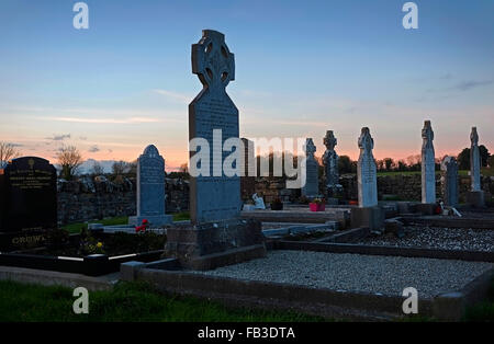 Cimetière rural isolé dans le nord du comté de Dublin, Irlande Banque D'Images