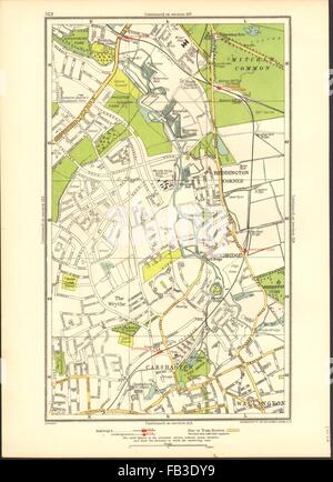 CARSHALTON : Wallington, Mitcham Junction,l,Wrythe Hackbridge,Sutton, 1937 map Banque D'Images