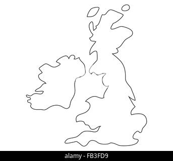La carte la Grande-Bretagne en modèle plat Banque D'Images