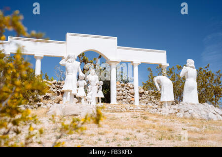 Sculptures religieuses dans le Christ dans le désert, dans le sud-est de la Californie Parc Banque D'Images