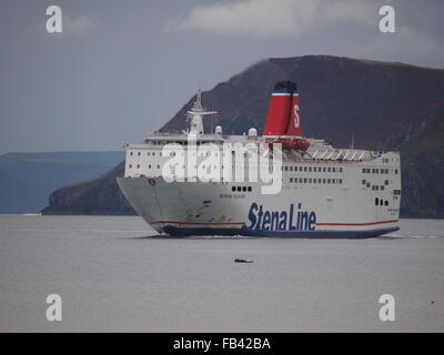 Stena Line ferry fishguard harbour entrant au pays de Galles, Royaume-Uni Banque D'Images