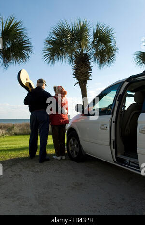 Caucasian couple Myrtle Beach SC USA. Banque D'Images