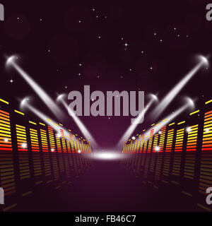 Égaliseur musique multicolore et des projecteurs pour les parties actives Banque D'Images