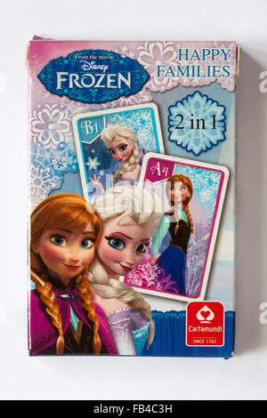 Du film Disney Frozen familles heureuses fort de 2 à 1 cartes à jouer isolé sur fond blanc Banque D'Images