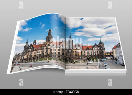 Vue de la Palais Royal de Dresde, Dresde, Saxe, Allemagne, Europe Banque D'Images