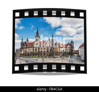 Vue de la Palais Royal de Dresde, Dresde, Saxe, Allemagne, Europe Banque D'Images