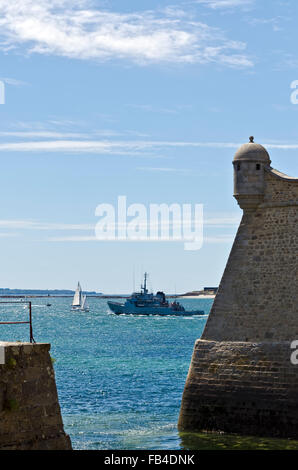 Chenal d'entrée au Port Louis et Lorient Bretagne France Banque D'Images