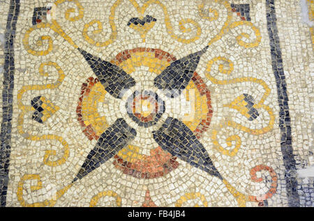 Mosaïque romaine antique en musée national d'Archéologie de Cagliari, en Sardaigne Banque D'Images