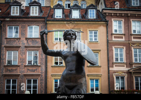 Sirène de la vieille ville à Varsovie Banque D'Images
