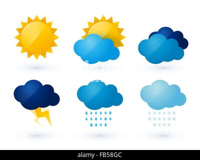 Ensemble d'icônes vectorielles météo Illustration de Vecteur