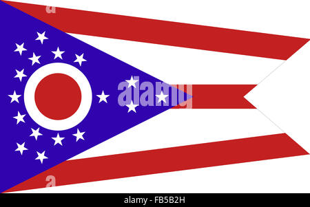 Le drapeau d'État de l'Ohio est un état dans la région du Midwest des États-Unis. Banque D'Images