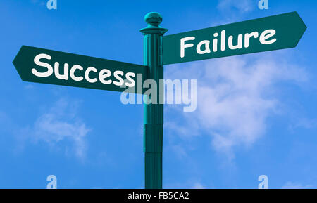 Le succès et l'échec concept signe. Banque D'Images