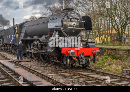 Flying Scotsman, récemment restauré, la locomotive au Ramsbottom sur l'East Lancashire railway en phase de test. Banque D'Images