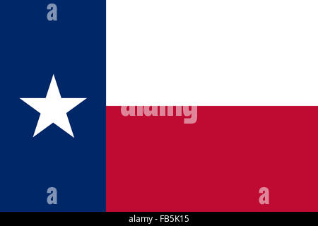 Le drapeau de l'État du Texas se trouve dans la région du Centre-Sud des États-Unis Banque D'Images