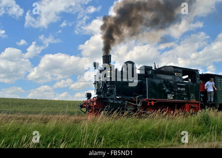 Locomotive à vapeur vulcan historique express en Rhénanie-palatinat vallée brohl allemagne europe Banque D'Images