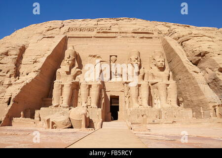 Abou Simbel, Temple de Ramsès II, Abou Simbel, Egypte Banque D'Images