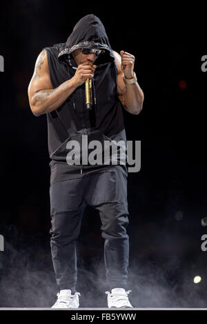 Rosemont, Illinois, USA. 23 mai, 2015. Le rappeur NELLY effectue en direct sur l'événement principal NKOTB Tour à l'Allstate Arena à Rosemont, Illinois © Daniel DeSlover/ZUMA/Alamy Fil Live News Banque D'Images