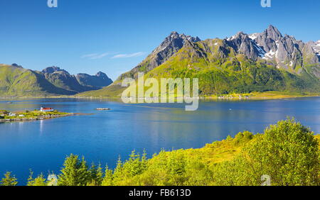 Austnesfjord, îles Lofoten, Norvège Banque D'Images