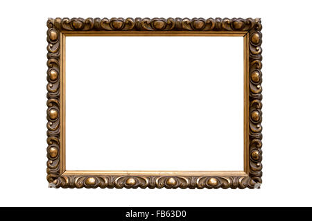 Cadre photo Rectangle bronze décoratif isolé sur fond blanc avec clipping path Banque D'Images