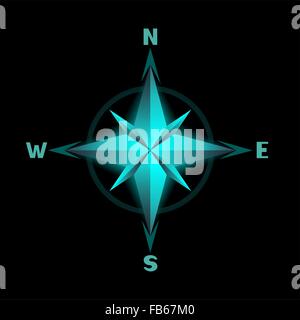 Monde boussole rougeoyant Illustration de Vecteur