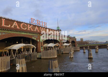Erie Lackawanna ferry dock à Hoboken, New Jersey terminal train Banque D'Images