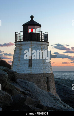 Au coucher du soleil la lumière de Castle Hill, Newport, Rhode Island, United States of America Banque D'Images