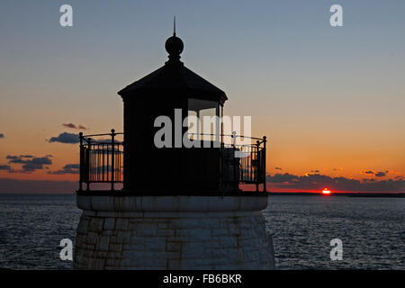 Au coucher du soleil la lumière de Castle Hill, Newport, Rhode Island, United States of America Banque D'Images