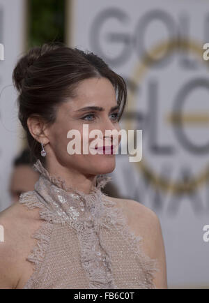 Los Angeles, Californie, États-Unis d'Amérique. 10 janvier, 2016. Amanda Peet arrive à la 73e assemblée annuelle Golden Globe Awards qui a eu lieu au Beverly Hilton Hotel le 10 janvier 2016.ARMANDO Armando Arorizo ARORIZO : Crédit/Prensa Internacional/ZUMA/Alamy Fil Live News Banque D'Images