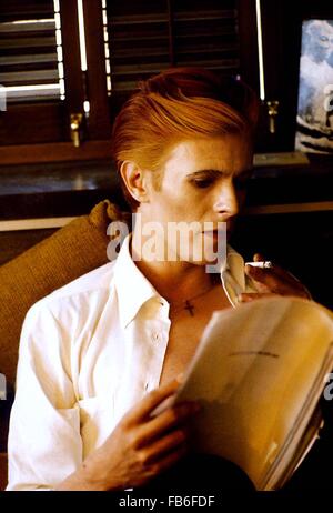 Photos de fichier : David Bowie, l'infiniment modifiable, férocement des auteur-compositeur qui a enseigné à des générations de musiciens sur le pouvoir de l'art dramatique, images et personae, est mort dimanche, entourés de leur famille. Il a été 69. Bowie est décédé après 18 mois de lutte contre le cancer. Photo : 1980 - David Bowie : Crédit ZUMA Press, Inc./Alamy Live News Banque D'Images