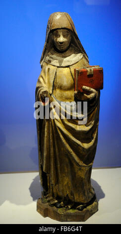 Saint Birgitta de Suède (1303-1373). Figure en bois. D'origine inconnue. Musée médiéval. Stockholm. La Suède. Banque D'Images