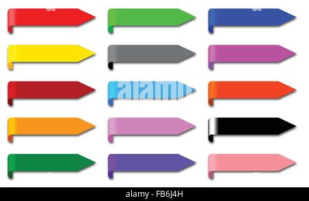 Flèches multicolores sur un fond blanc pour votre conception de sites web Illustration de Vecteur
