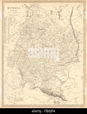 La Russie : l'Europe de l'Est : Ukraine Bélarus Baltique Finlande Géorgie. SDUK, 1848 map Banque D'Images