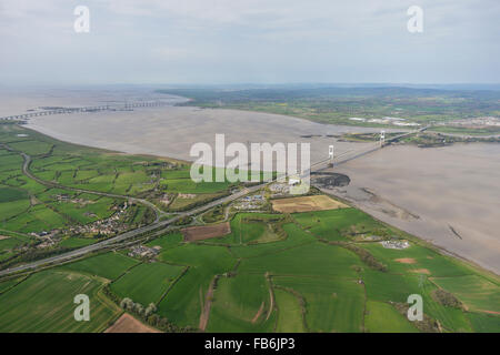 Une vue aérienne de la rivière Severn traversées entre l'Angleterre et Pays de Galles Banque D'Images