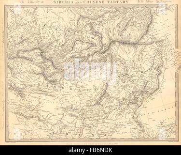 La Sibérie et la Mongolie Mandchourie : TARTARIE CHINOISE La Chine La Corée. SDUK, 1848 map Banque D'Images