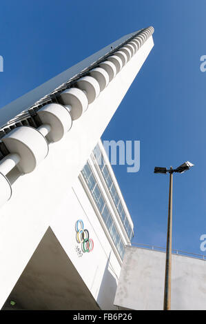 La tour du Stade Olympique d'Helsinki, de Töölö, Helsinki, Finlande Banque D'Images