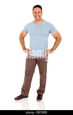 Handsome middle aged man posing on white background Banque D'Images
