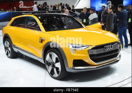 Une Audi h-tron Quattro Concept est présenté à la North American International Auto Show (NAIAS) à Detroit, Michigan, USA, 11 janvier 2016. Le North American International Auto Show (NAIAS) aura lieu du 11 au 24 janvier 2016. Photo : ULI DECK/dpa Banque D'Images