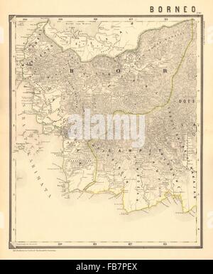 DUTCH EAST INDIES:Indonésie:BORNÉO Kalimantan Ouest Barat. DORNSEIFFEN, 1892 map Banque D'Images