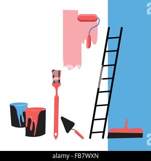 Belle illustration vecteur de création d'outils pour la réparation des locaux Illustration de Vecteur