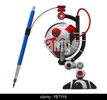 Designer robot avec portemine orthographic vu de côté. Banque D'Images