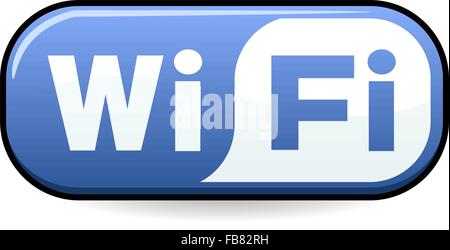 Une connexion Wi-Fi gratuite attrayant brillant icône pour tous les besoins de votre wifi et plus encore. Illustration de Vecteur