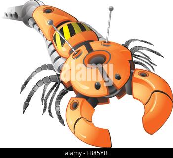 Un vecteur illustration d'un robot orange concept parasite. Créé dans le cadre d'une série 'cyberespace bots', qui se veut un. Illustration de Vecteur