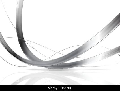 Résumé des vagues d'argent métal effet sur fond blanc. Concept design graphique illustration vectorielle Illustration de Vecteur