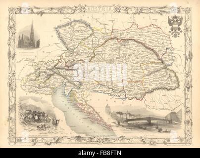 L'Empire autrichien : 'Autriche'.vues de Vienne.Hongrie Lombardie/RAPKIN Tallis, 1851 map Banque D'Images