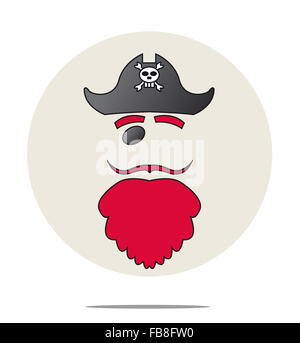 Illustration d'un pirate avec Red Beard Banque D'Images