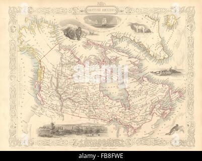 BRITISH AMERICA : Affiche de la Baie d'Hudson forts.Canada/TALLIS RAPKIN, 1851 map Banque D'Images