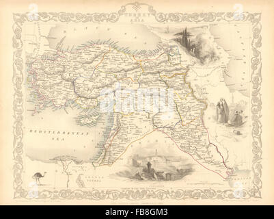 La Turquie EN EUROPE : Chypre levant l'Irak Kurdistan. Pouf. TALLIS/RAPKIN, 1851 map Banque D'Images