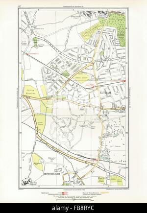 Beauraing. Mottingham, Kidbrooke, Shooter's Hill, Eltham Park, parc de l'avertisseur sonore, carte 1933 Banque D'Images