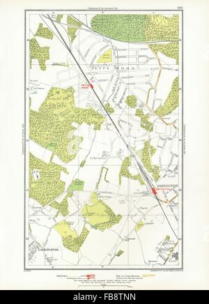 PETT'S WOOD. Orpington, Locksbottom, Crofton, Southborough, 1933 carte vintage Banque D'Images