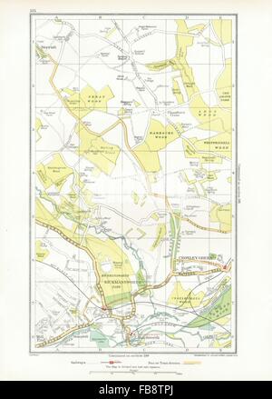 RICKMANSWORTH. Chandler's Cross, Chorleywood, Grand Central, Croxley Green, 1933 map Banque D'Images